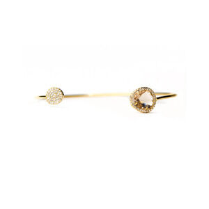 NWT TAI JEWELRY Glass With Pave Cuff Bracelet - Gold/Peach